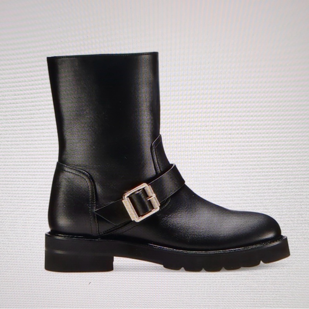 NEW Stuart Weitzman Brand New Ryder Lift Black Moto Boots - Picture 3 of 7